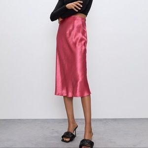 Aritzia Babaton Hot Pink Slip Skirt